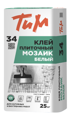 ТиМ №34, КЛЕЙ ПЛИТОЧНЫЙ ЭЛАСТИЧНЫЙ БЕЛЫЙ