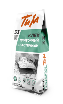ТиМ №33, КЛЕЙ ПЛИТОЧНЫЙ ЭЛАСТИЧНЫЙ, 5 КГ